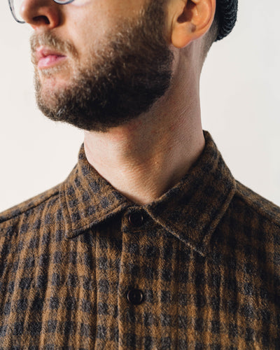 Evan Kinori Big Shirt, Brown/Ochre