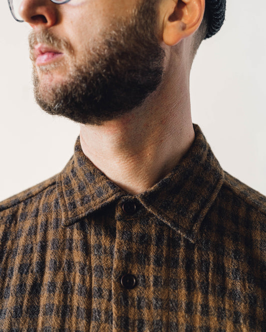 Evan Kinori Big Shirt, Brown/Ochre