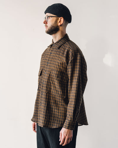 Evan Kinori Big Shirt, Brown/Ochre