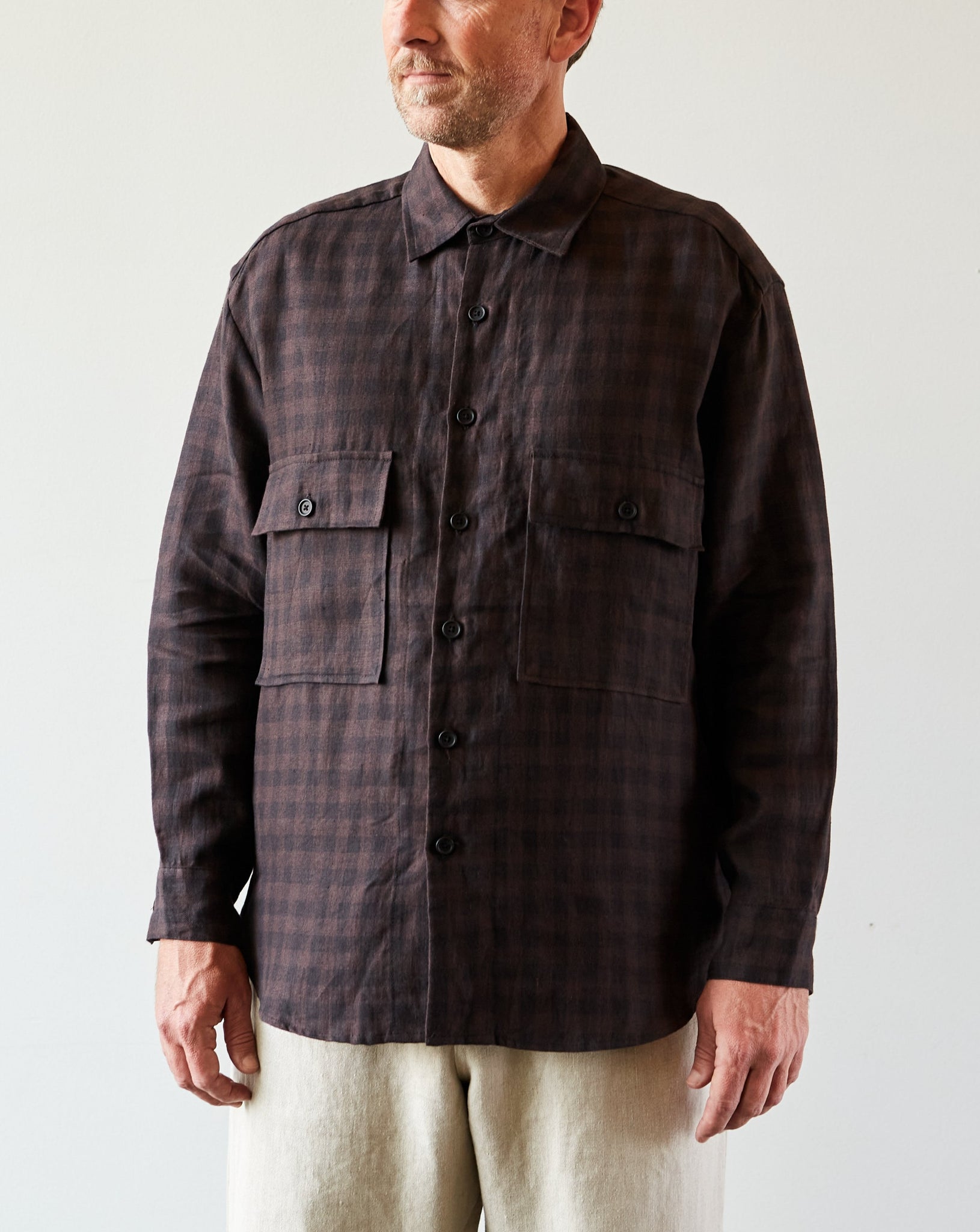 Evan Kinori Big Shirt, Irish Linen Check