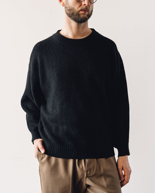 Evan Kinori Big Sweater, Black