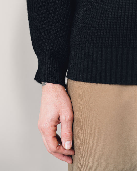 Evan Kinori Big Sweater, Black