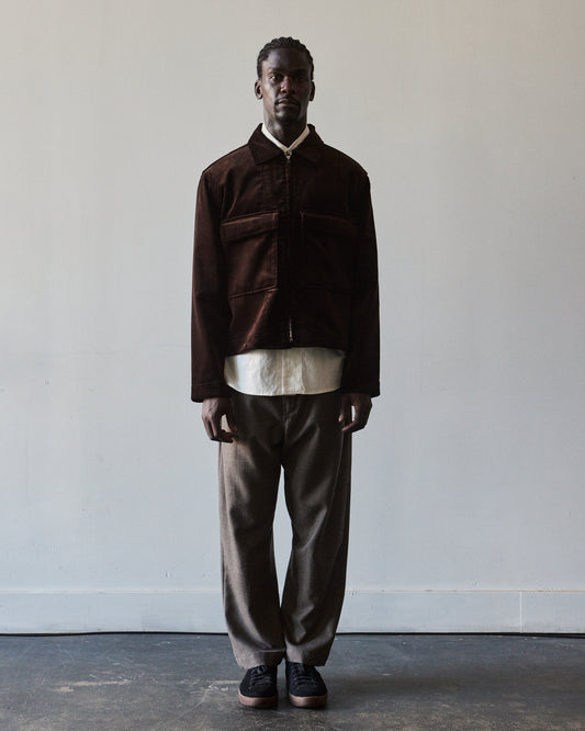 Evan Kinori Corduroy Zip Jacket, Dark Brown