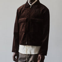 Evan Kinori Corduroy Zip Jacket, Dark Brown