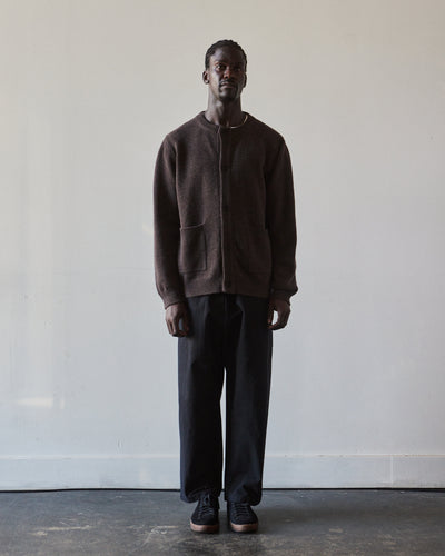 Evan Kinori Crewneck Cardigan, Brown