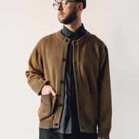 Evan Kinori Crewneck Cardigan, Ochre