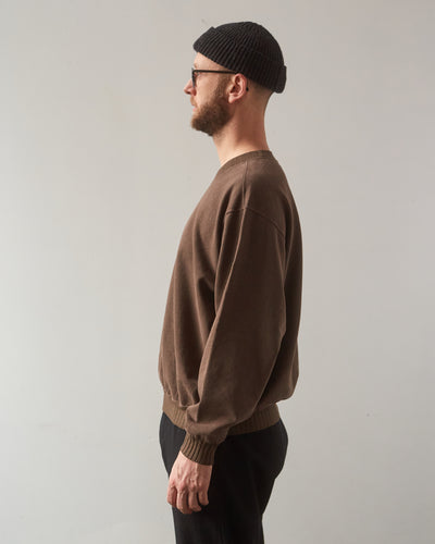 Evan Kinori Crewneck Sweatshirt, Faded Brown