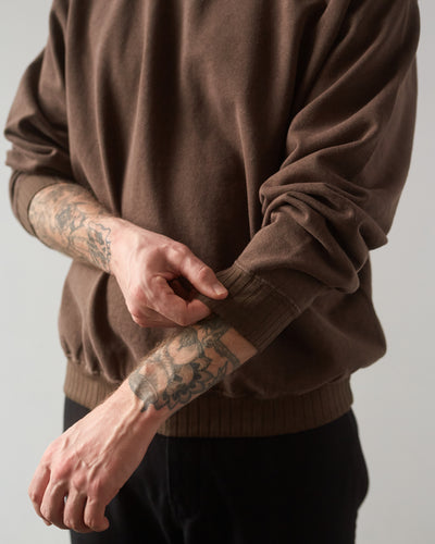 Evan Kinori Crewneck Sweatshirt, Faded Brown