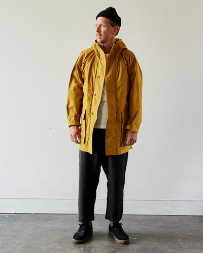 Evan Kinori Dry Waxed Hooded Coat, Yellow