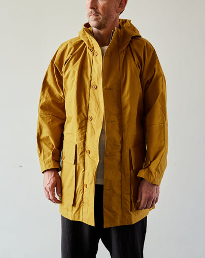 Evan Kinori Dry Waxed Hooded Coat, Yellow
