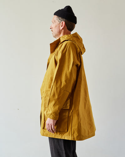 Evan Kinori Dry Waxed Hooded Coat, Yellow