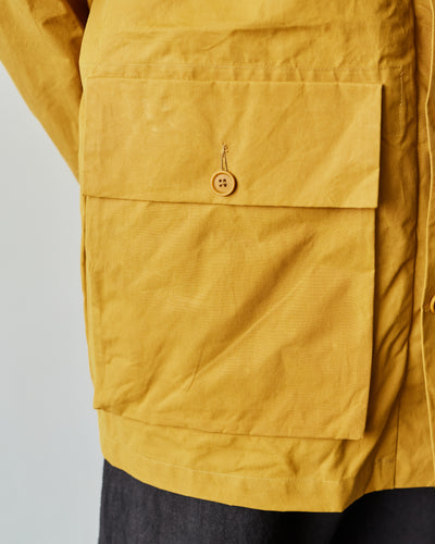 Evan Kinori Dry Waxed Hooded Coat, Yellow