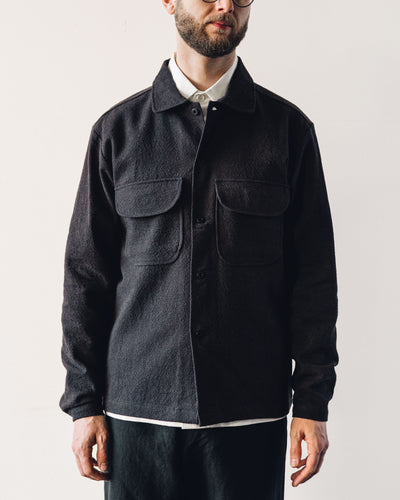 Evan Kinori Field Shirt, Black/Brown