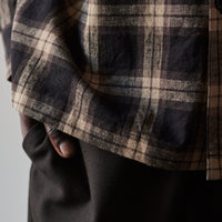 Evan Kinori Flat Hem Shirt, Brown Check