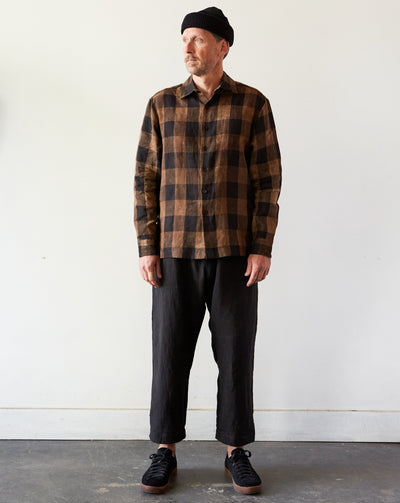 Evan Kinori Flat Hem Shirt, Kakishibu