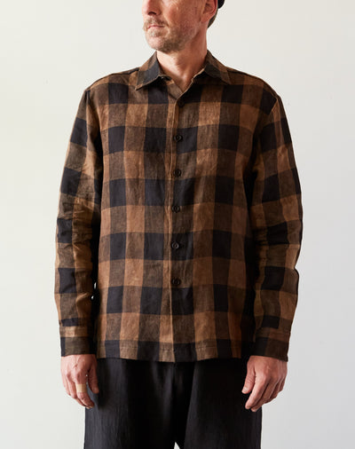 Evan Kinori Flat Hem Shirt, Kakishibu