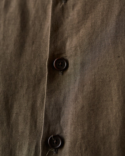 Evan Kinori Flat Hem Shirt, Olive Summercloth