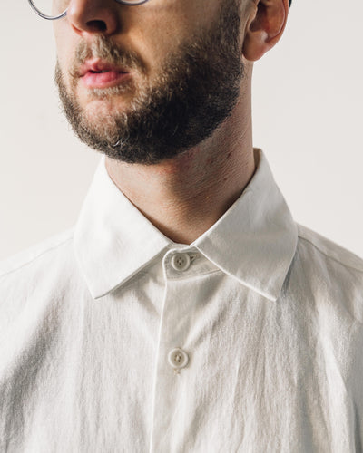 Evan Kinori Hemp Flat Hem Shirt, Natural