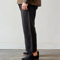 Evan Kinori Linen Elastic Pant, Black