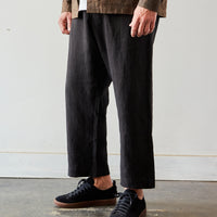 Evan Kinori Linen Elastic Pant, Black