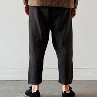 Evan Kinori Linen Elastic Pant, Black