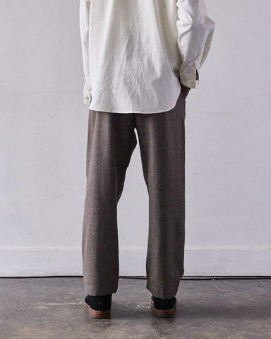 Evan Kinori Single Pleat Wool Pant, Taupe