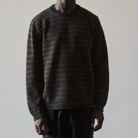 Evan Kinori Striped Sweater, Charcoal/Olive