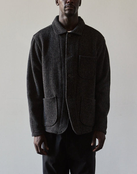 Evan Kinori Three Pocket Jacket, Herringbone Charcoal | Glasswing