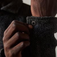 Evan Kinori Three Pocket Jacket, Herringbone Charcoal