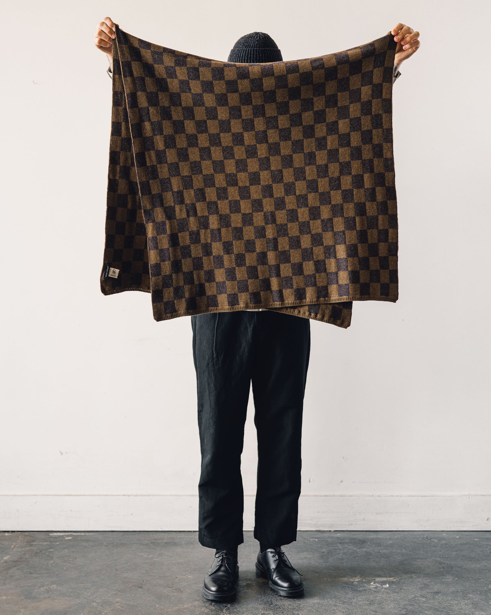 LOUIS VUITTON Knitting Damier Scarf wool Brown