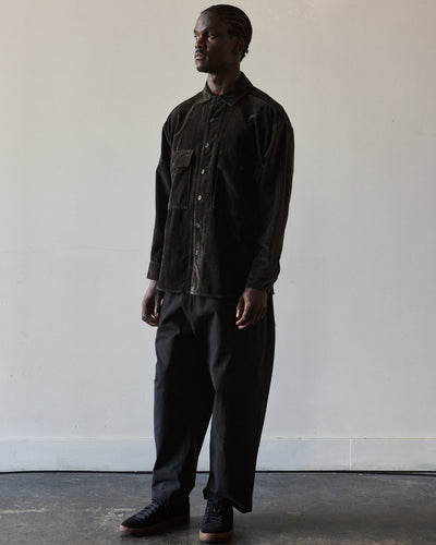 Evan Kinori Velvet Big Shirt, Natural Black