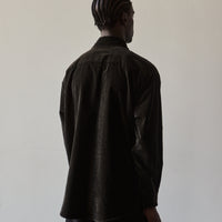 Evan Kinori Velvet Big Shirt, Natural Black