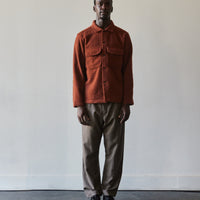Evan Kinori Wool Field Shirt, Rust