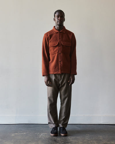 Evan Kinori Wool Field Shirt, Rust