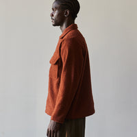 Evan Kinori Wool Field Shirt, Rust