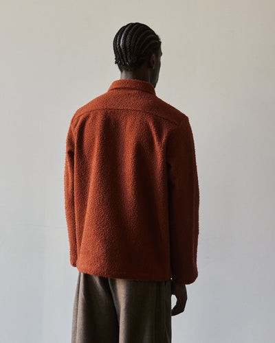 Evan Kinori Wool Field Shirt, Rust