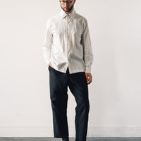 Evan Kinori Wool/Linen Twill Elastic Pant, Black