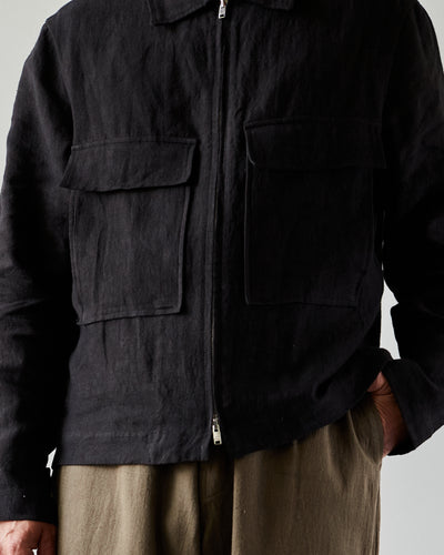 Evan Kinori Zip Jacket, Tumbled Linen