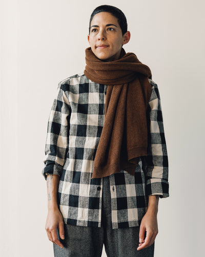 Evan Kinori Large Woven Scarf, Rust