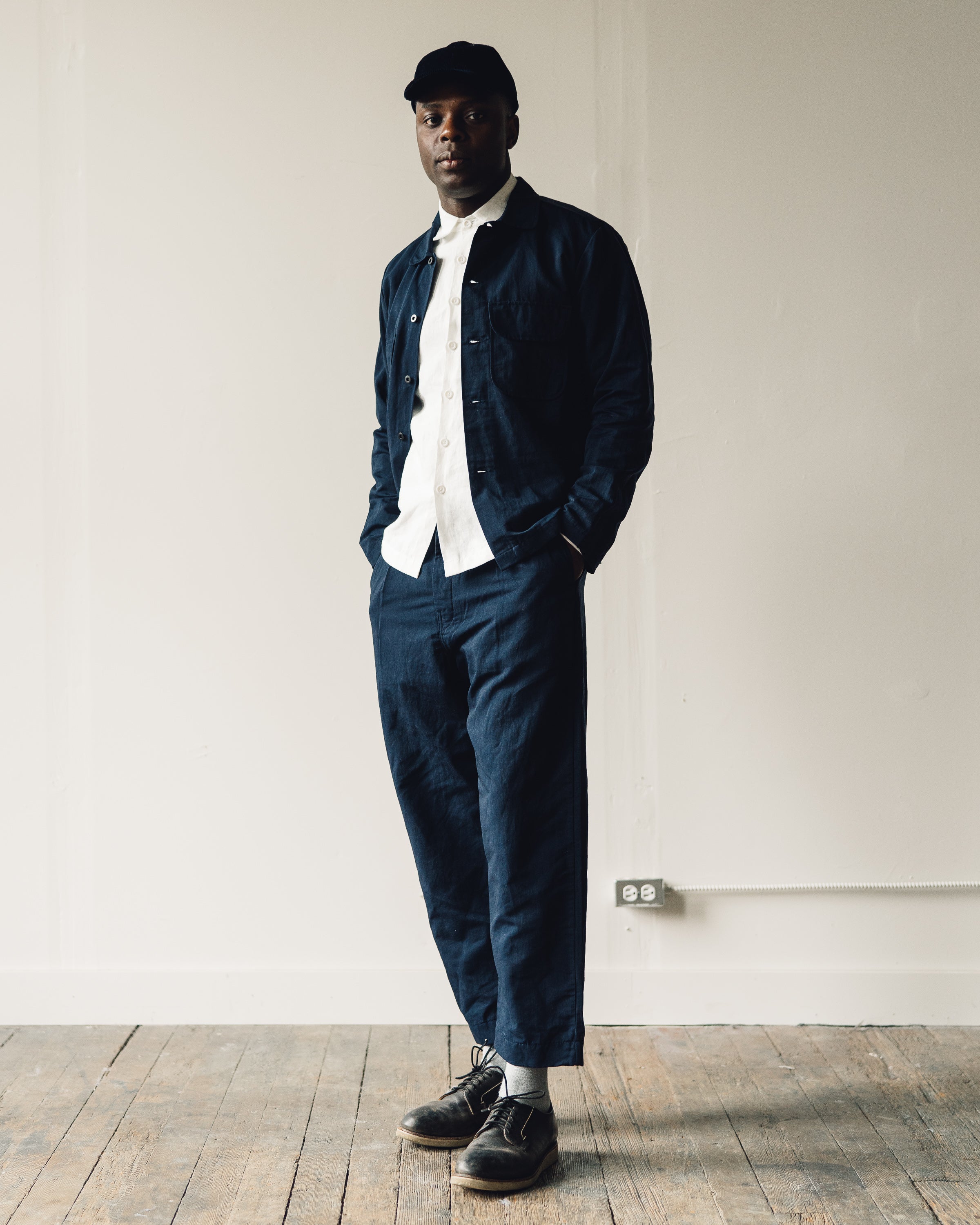 EVAN KINORI FIELD SHIRT M エバンキノリ ジャケット Field Shirt - Organic Cotton Denim, Indigo – evan kinori