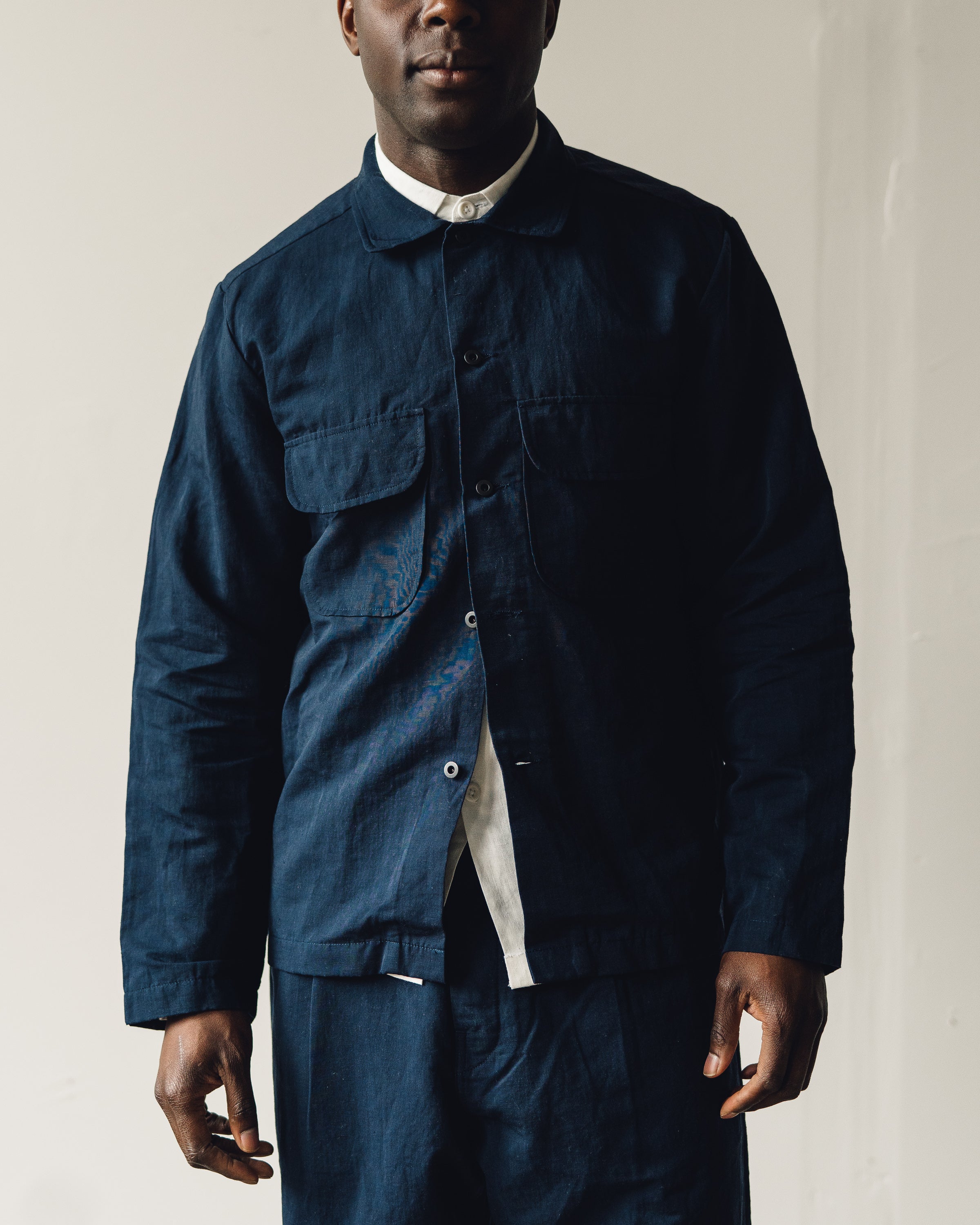 Evan Kinori Field Shirt, Navy – Glasswing