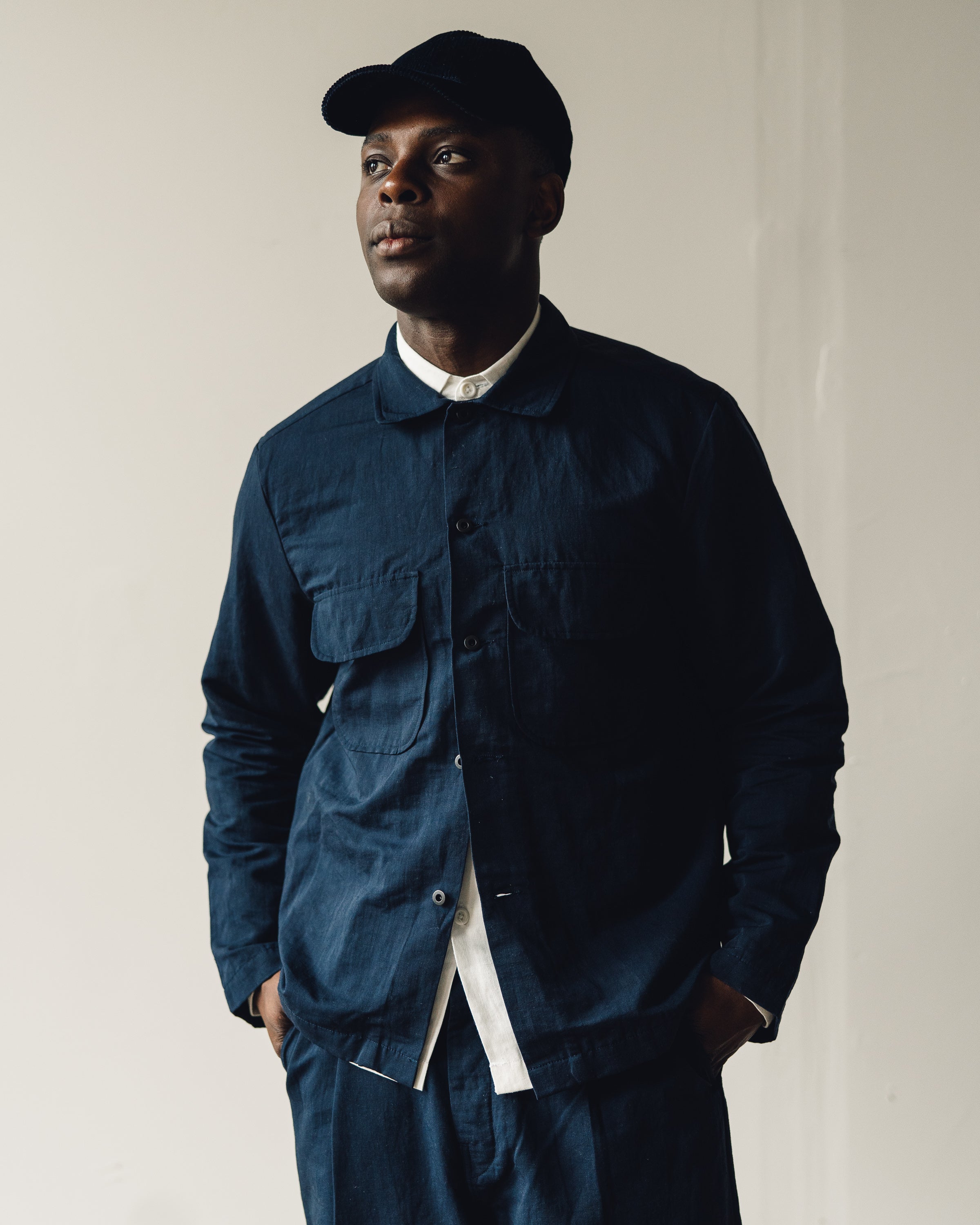 Evan Kinori Field Shirt, Navy – Glasswing