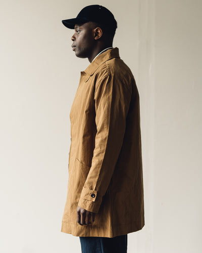 Evan Kinori Covered Placket Coat, Dark Khaki