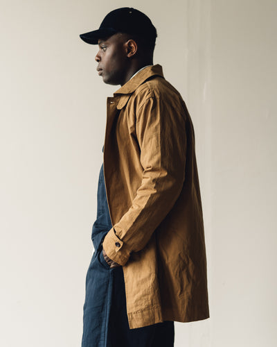 Evan Kinori Covered Placket Coat, Dark Khaki