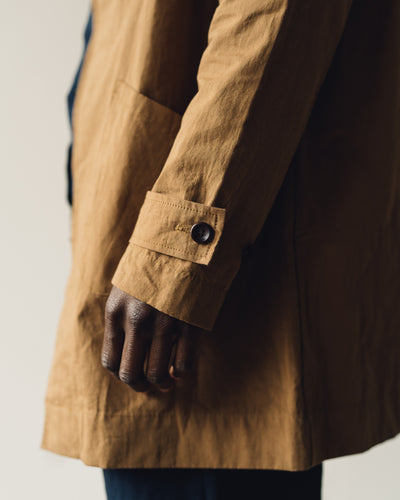 Evan Kinori Covered Placket Coat, Dark Khaki