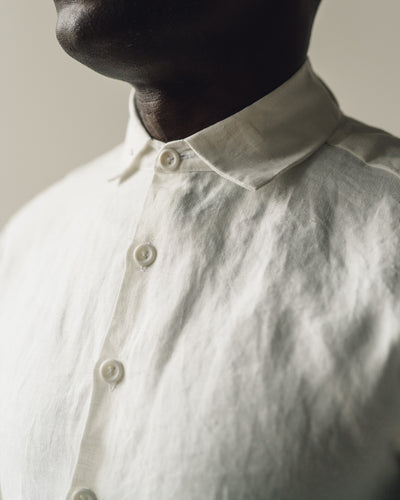 Evan Kinori Flat Hem Shirt, White