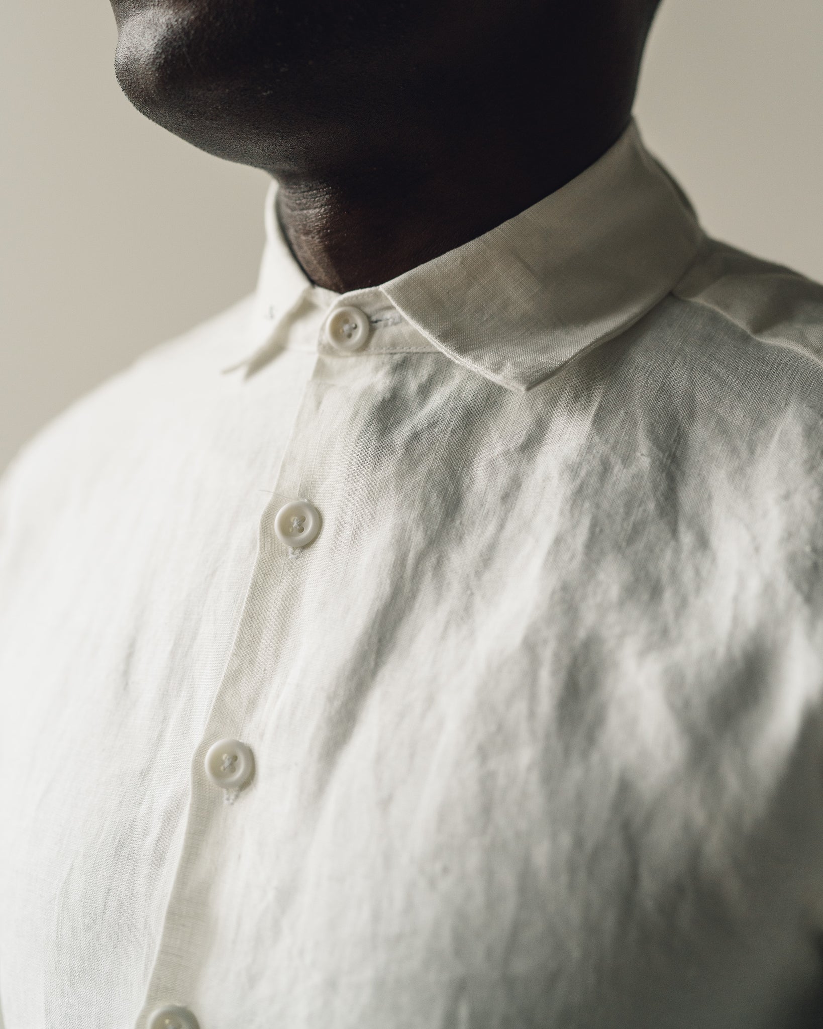 Evan Kinori Flat Hem Shirt, White