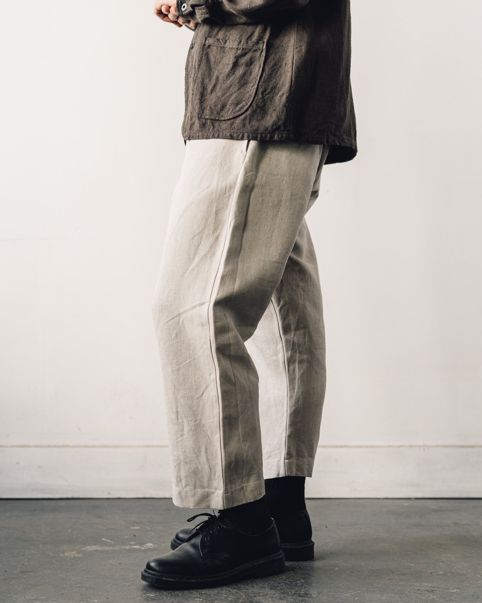 Evan Kinori Elastic Pant, Natural | Glasswing