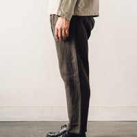 Evan Kinori Single Pleat Pant, Anthracite Linen