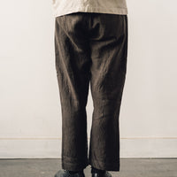 Evan Kinori Single Pleat Pant, Anthracite Linen